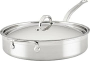 Hestan ProBond Forged TITUM - Professional Clad Stainless Steel, Nonstick, Sauté Pan with helper handle and Lid, 5-Quart, Induction Compatible, Made without PFOAs