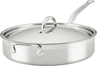Hestan ProBond Forged TITUM - Professional Clad Stainless Steel, Nonstick, Sauté Pan with helper handle and Lid, 5-Quart, Induction Compatible, Made without PFOAs