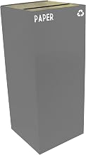 Witt Industries 36GC02-SL GeoCube Recycling Receptacle with Slot Opening, Steel, 36 gal, Slate