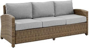 Furnifact Stylish Gray Outdoor Sofa Featuring UV-Resistant Wicker and Durable Cushions, Perfect for Any Outdoor Living Space