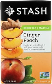 Tea Ginger Peach Green Tea, 18 Count Tea Bags in Foil (Pack of 6) by Stash Tea [Foods]