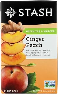 Tea Ginger Peach Green Tea, 18 Count Tea Bags in Foil (Pack of 6) by Stash Tea [Foods]