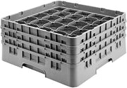 Cambro 25S638-151 6-7/8-Inch Camrack Polypropylene Stemware and Tumbler Glass Rack with 25 Compartments, Full, Soft Gray