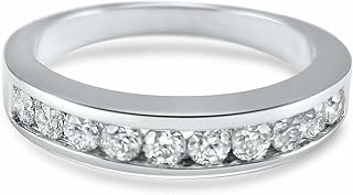 2ct Round Cut Moissanite Channel Set Half Eternity Wedding Band White Gold Plated