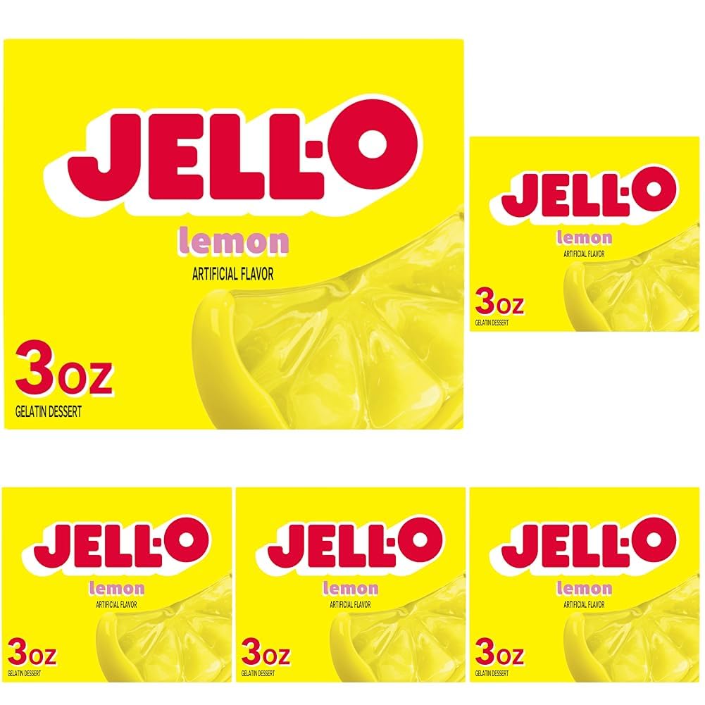 Jell-O Lemon / 3 Ounce (Pack of 5) / 1 Gelatin