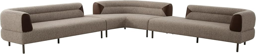 Plume - Modern Brown Fabric Sectional Sofa