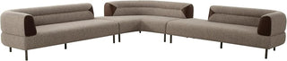 Plume - Modern Brown Fabric Sectional Sofa