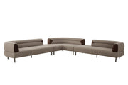 Plume - Modern Brown Fabric Sectional Sofa by Limari Home – Fabric, Brown, Model LIM-83146
