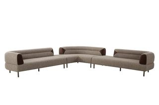 Plume - Modern Brown Fabric Sectional Sofa by Limari Home – Fabric, Brown, Model LIM-83146