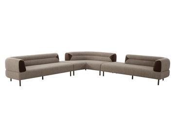 Plume - Modern Brown Fabric Sectional Sofa by Limari Home – Fabric, Brown, Model LIM-83146