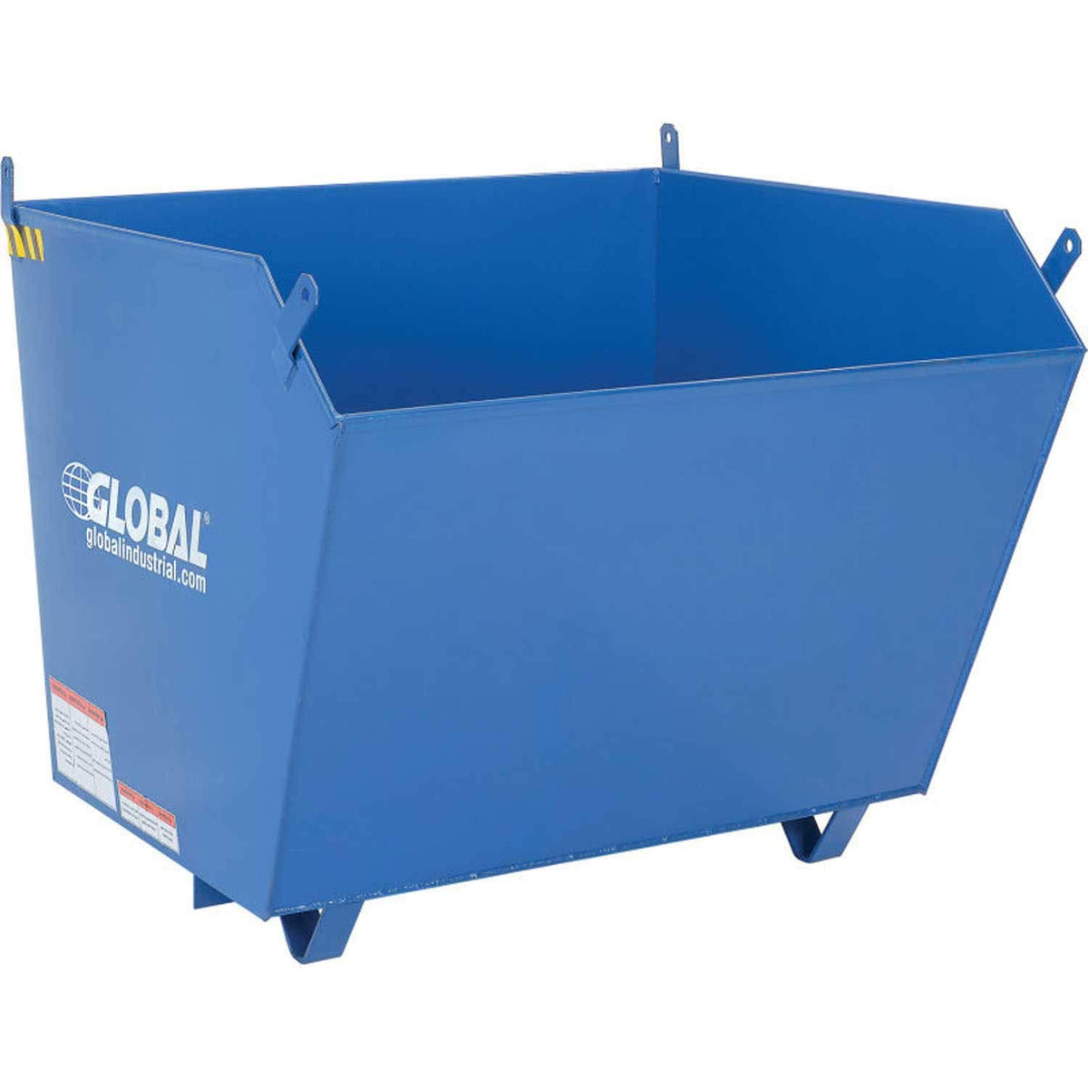 1 Cubic Yard Low-Profile Self-Dumping Forklift Hopper by Global Industrial – 51.25"L x 51"W x 28.19"H, 1.0 cubic_yards, Alloy Steel, Blue & Black, Model 989029