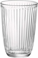 Bormioli Rocco Line 13.25 oz. Long Drink Drinking Glasses for Cold Drinks, Juices, and Cocktails, Clear, Set of 12