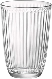 Bormioli Rocco Line 13.25 oz. Long Drink Drinking Glasses for Cold Drinks, Juices, and Cocktails, Clear, Set of 12