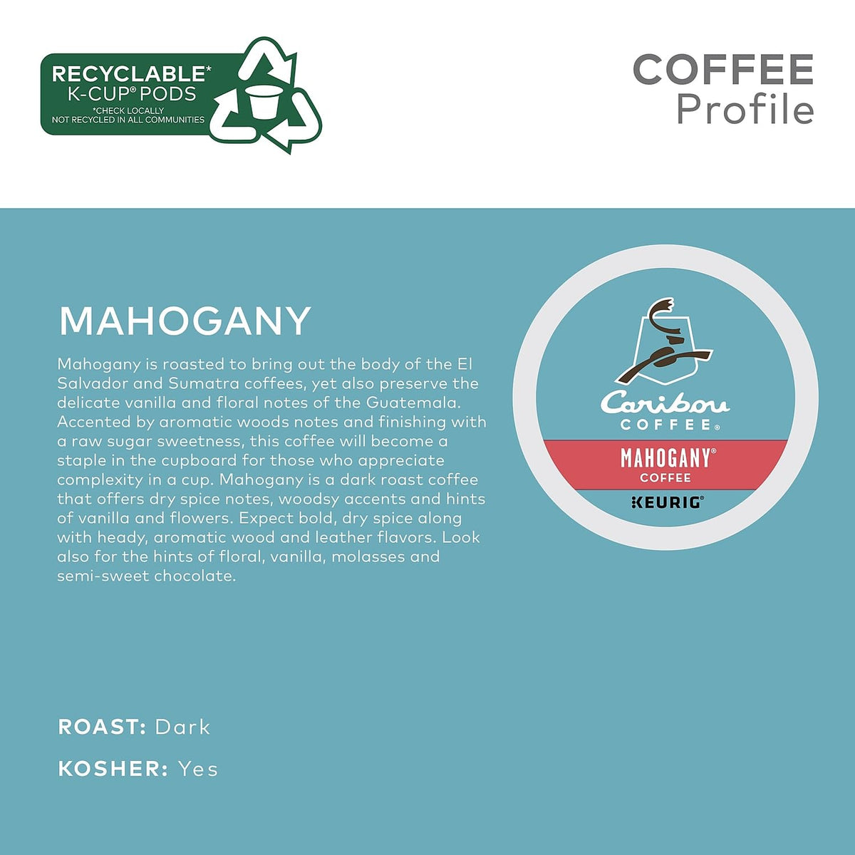 Mahogany K-Cups by Caribou Coffee – 96 Count (Pack of 1), Pack of 96, Model GMT6990CT