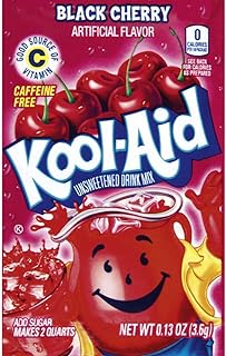 Kraft Kool Aid Black Cherry unsweetened drink mix, .13 oz, 48 count, Pack of 4