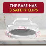 Tmrioplep Pie Carrier Set with Lids and Handles, 12 Inch, Red