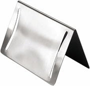 HUBERT Easel Sign Holder Polished Stainless Steel Side Slit Cut Outs - 3 3/4"L x 2 5/8"W x 2 1/2"H