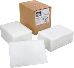 Global Industrial Light Duty Scouring Pads, White, 6" x 9", Case of 20 Pads