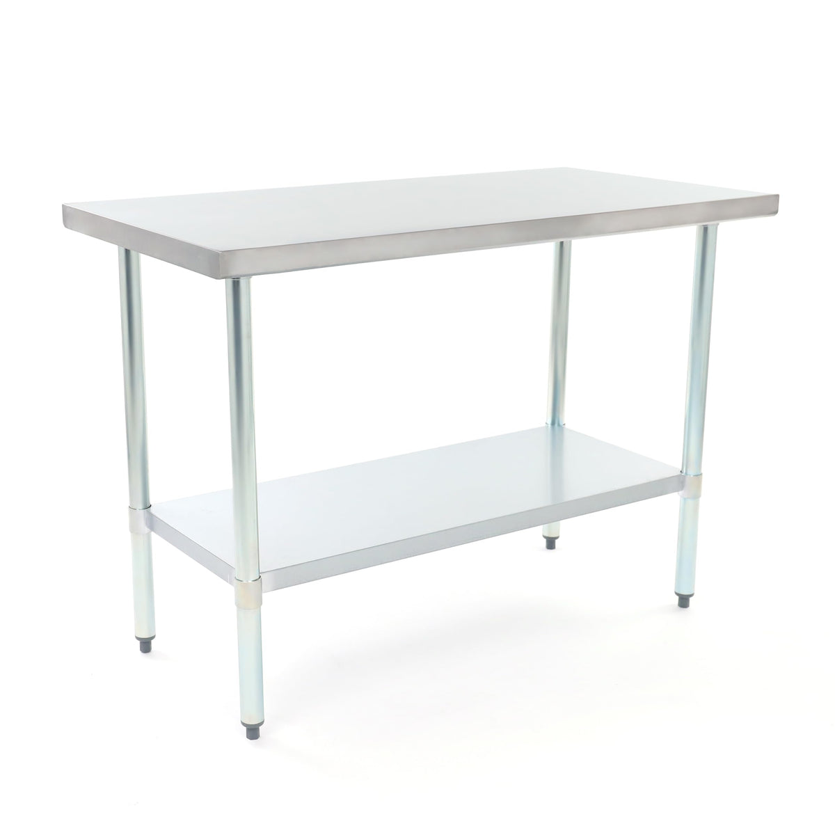 Commercial Prep Work Table by Adcraft – 24" x 48", Stainless Steel, Silver, Model WT-2448-E