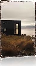 Lakeside Modern Cabin Metal Sign 8x12 Inch for Living Room Wall Decor