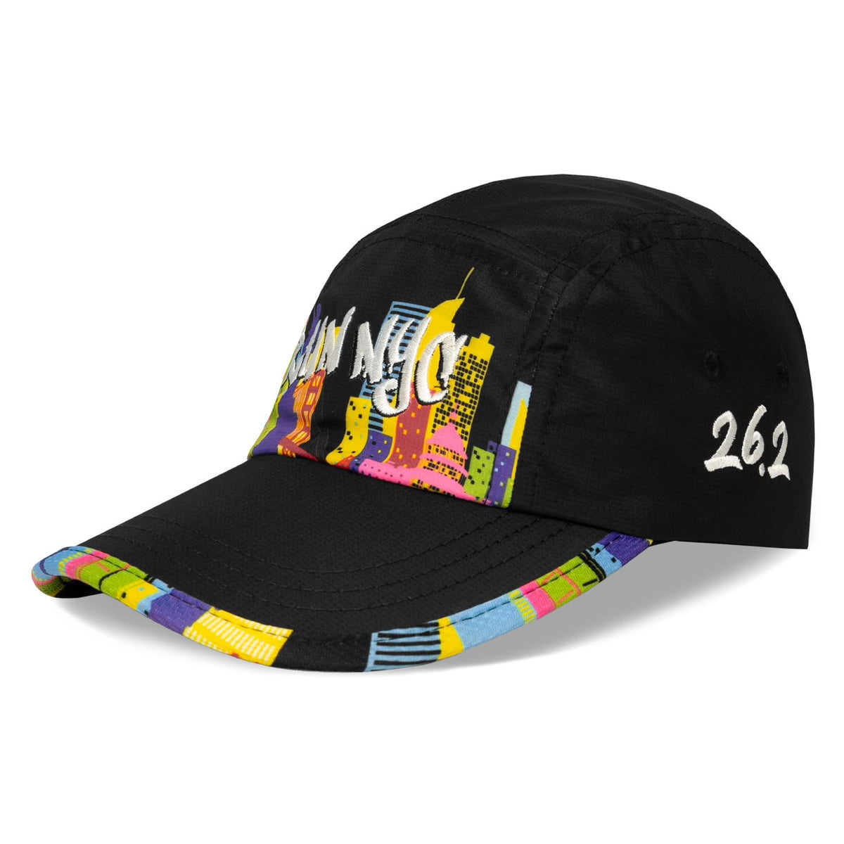 Run The World Collection Running Hat by Headsweats – Polyester, Black/New York City