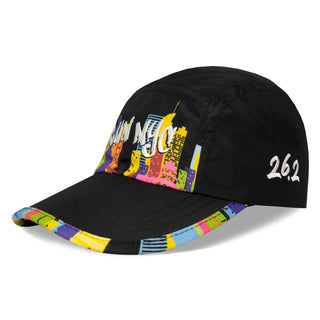 Run The World Collection Running Hat by Headsweats – Polyester, Black/New York City