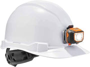 Hard Hat with Light, Cap Style, Ratchet Suspension, Class E, Ergodyne Skullerz 8970LED,White, Medium