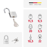 ABUS 1 / Multicolor / 20 mm Keyed Padlocks
