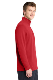 Men's Dry Zone UV Micro-Mesh Quarter-Zip Pullover by Port Authority – Large, Polyester, Rich Red, Model K112