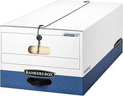 Bankers Box 12-Pack String & Button Heavy-Duty File Box, Legal, FastFold | Protect critical records with string-and-button security, FastFold setup, and heavy-duty stacking strength.