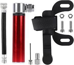 Mini Portable Air Pump Aluminum Bicycle Tire Inflator for Basketball (Red)