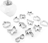 Chicago Metallic 12 Month Cookie Cutter Set, Stainless Steel Seasonal Shapes with Glass Storage Jar, Great Gift for Bakers, Holiday and Everyday Baking, Dishwasher Safe, Set of 12