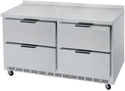 Beverage-Air WTFD60AHC-4 Work Top Freezer - 60" Removable Backsplash - 4 Drawers