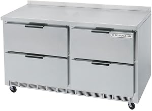Beverage-Air WTFD60AHC-4 Work Top Freezer - 60" Removable Backsplash - 4 Drawers