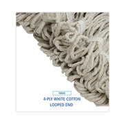 Boardwalk 424CCT Pro Loop Web/Tailband Wet Mop Head by Unisan – White, Pack of 12, Model BWK424CCT