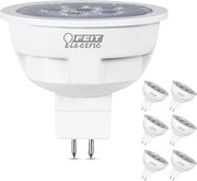 Feit Electric LED MR16 Bulb, 50W Equivalent, GU5.3 Bi-Pin Base, Non-Dimmable, 550 Lumens, 3000K Warm White, Track Light Bulbs for Landscaping, 22-Year Lifetime, BPLVEXN/830CA/6, 6 Pack