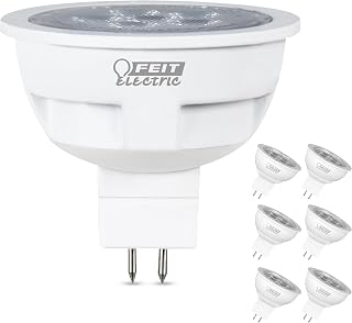 Feit Electric LED MR16 Bulb, 50W Equivalent, GU5.3 Bi-Pin Base, Non-Dimmable, 550 Lumens, 3000K Warm White, Track Light Bulbs for Landscaping, 22-Year Lifetime, BPLVEXN/830CA/6, 6 Pack