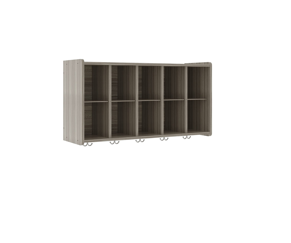 Wall Cubbie Storage (Shadow Elm Gray by Tot Mate – Elm, Grey, Model TM2410