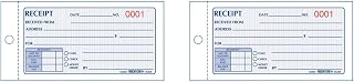 Rediform Small Money Receipt Book, 5 x 2-3/4, Carbonless Duplicate, 50 Sets/Book, 2 Packs