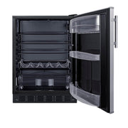 Summit 24” Undercounter Refrigerator by Summit Appliance – 5.5 cubic_feet, Stainless Steel, Silver, Model FF6BK2SS