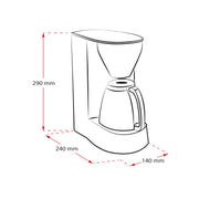 Single 5 M 720-1 Coffee Filter Machine by Melitta – 5 Tassen, 1.2 liters, Glass, White/Grey, Model M720-1/1