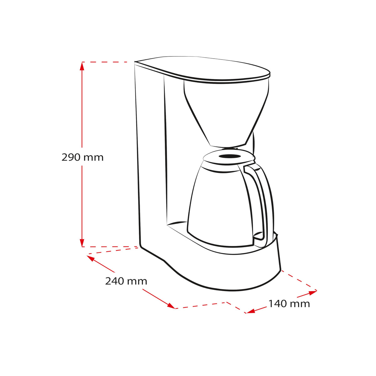 Single 5 M 720-1 Coffee Filter Machine by Melitta – 5 Tassen, 1.2 liters, Glass, White/Grey, Model M720-1/1