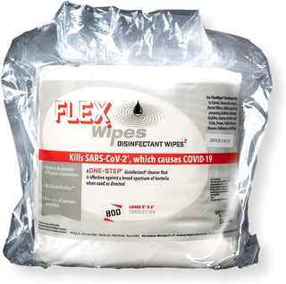Flex Wipes 10802 Disinfecting Wipes – 4 Rolls Per Case; 8" x 6" Wipe in Rolls of 800