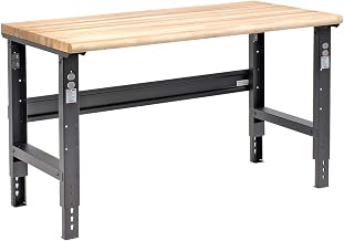 Global Industrial Adjustable Height Workbench C-Channel Leg, 60" W x 30" D
