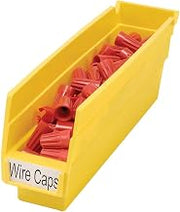 Akro-Mils Industrial/Utilitarian Yellow Plastic Shelf Bin, 2-3/4"W x 11-5/8"D x 4" H - Nestable, Lot of 24