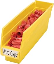 Akro-Mils Industrial/Utilitarian Yellow Plastic Shelf Bin, 2-3/4"W x 11-5/8"D x 4" H - Nestable, Lot of 24