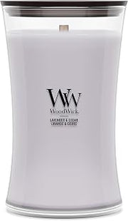 WoodWick Large Hourglass Scented Candle with Crackling Wick | Lavender & Cedar | Up to 130 Hours Burn Time