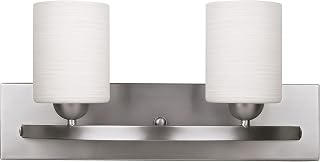 Canarm Hampton IVL370A02BPT 2 Light Bath Vanity Light Finish: Brushed Pewter White