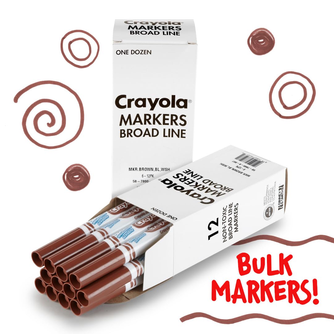 Crayola Brown / 12 Count (Pack of 1) / Washable Coloring Pens & Markers