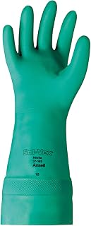 Ansell 37-165-10 Sol-Vex Nitrile Gloves, Straight Cuff, Unlined Lined, Size 10, 15", Green (Pack of 12)